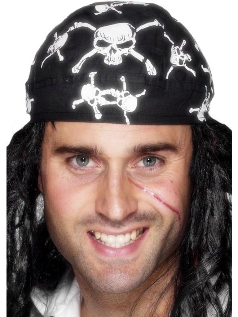 Piratenkopftuch mit Totenschädel-Motiv Produktbild 