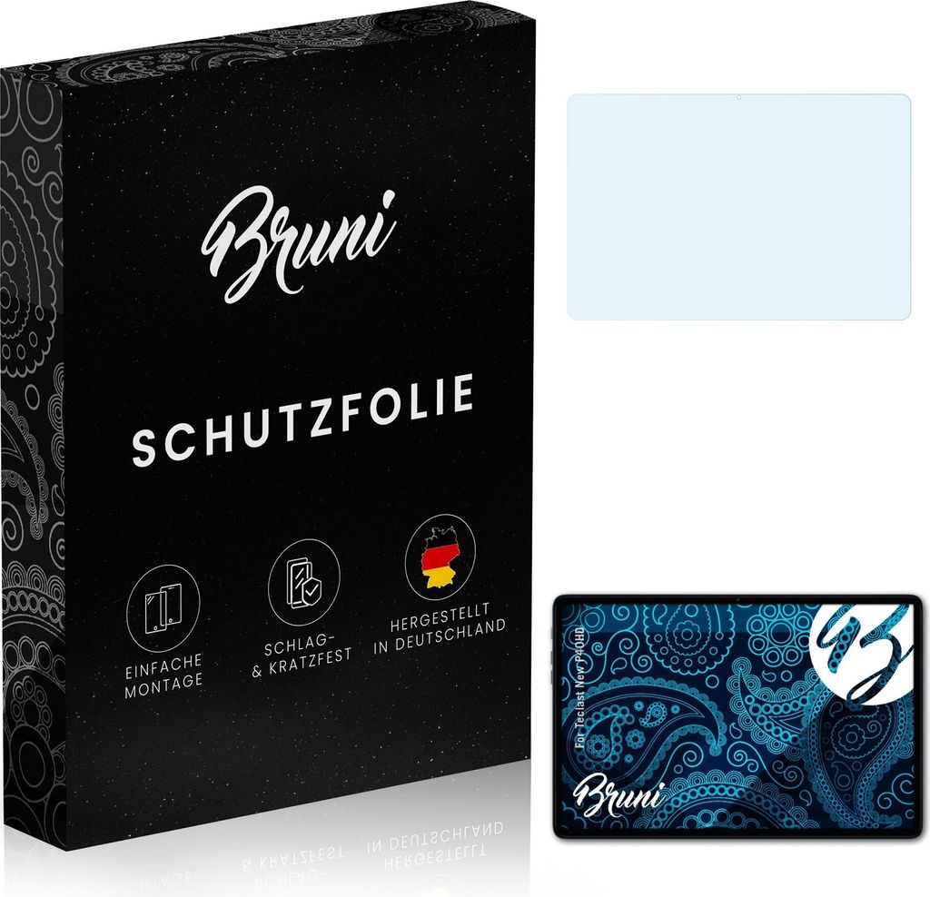 Bruni Basics-Clear 2x Schutzfolie kompatibel mit Teclast New P40HD Folie