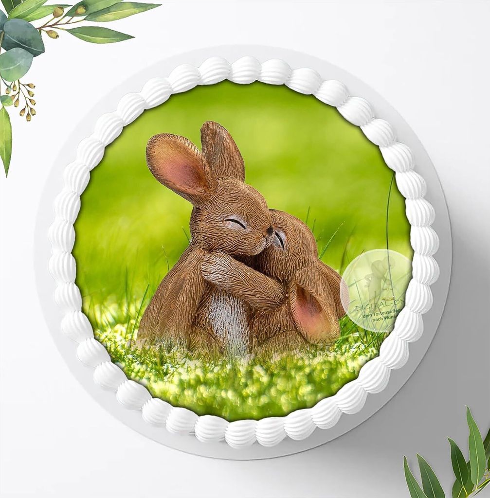 Für die Geburtstags Torte ein Tortenaufleger, Zuckerbild mit dem Motiv: Ostern, Essbares Foto für Torten, Fondant, Ø 20cm, 0049c