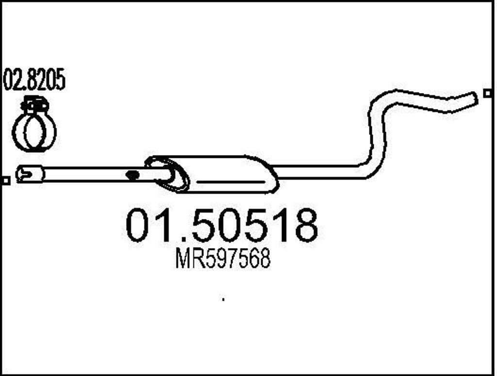 MTS 01.50518 Mittelschalldämpfer Schalldämpfer für MITSUBISHI COLT VI (Z3A, Z2A)