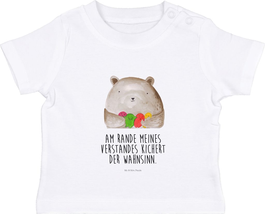 Mr. & Mrs. Panda T-Shirt Bär Gefühl 0. - 6. Monat - Weiß - Geschenk, Verrückt, Durchgedreht, Wahnsinn, Babyshirt, Baby Jerseyshirt, Teddy, Shirt