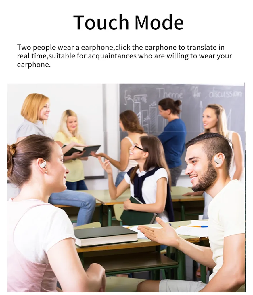 Écouteurs traducteurs B66 - Traduction instantanée 144 langues Bluetooth