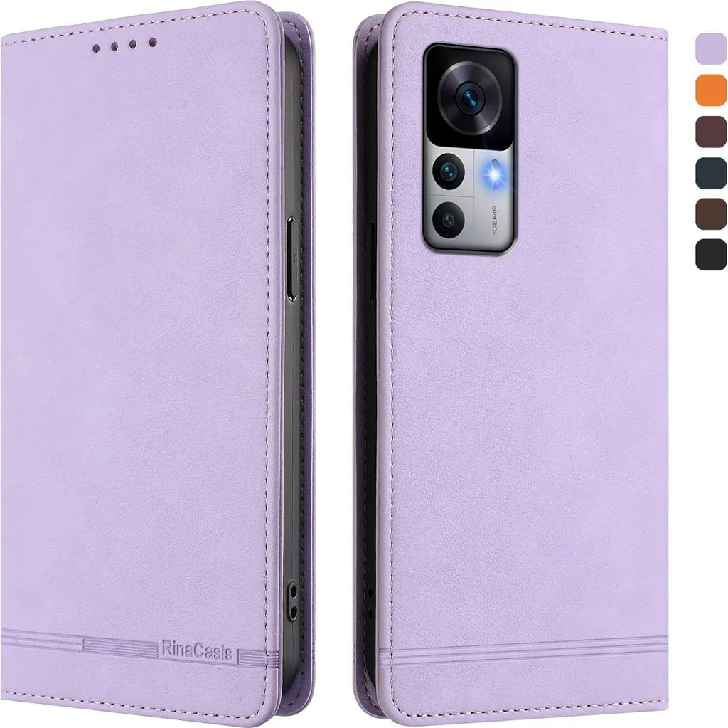 Cover Portafoglio Xiaomi 12T Pro Viola - Protezione Business Retro