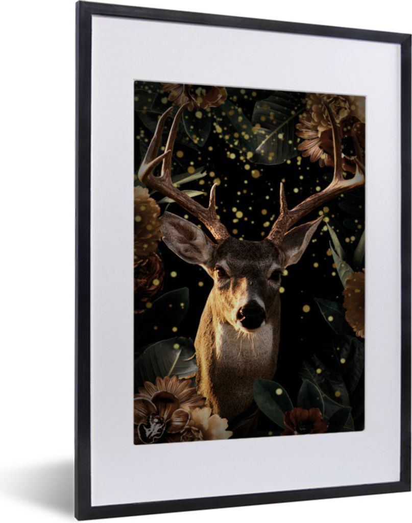 MuchoWow® MuchoWow® Gerahmtes Poster Rehe - Pflanzen - Produktbild 