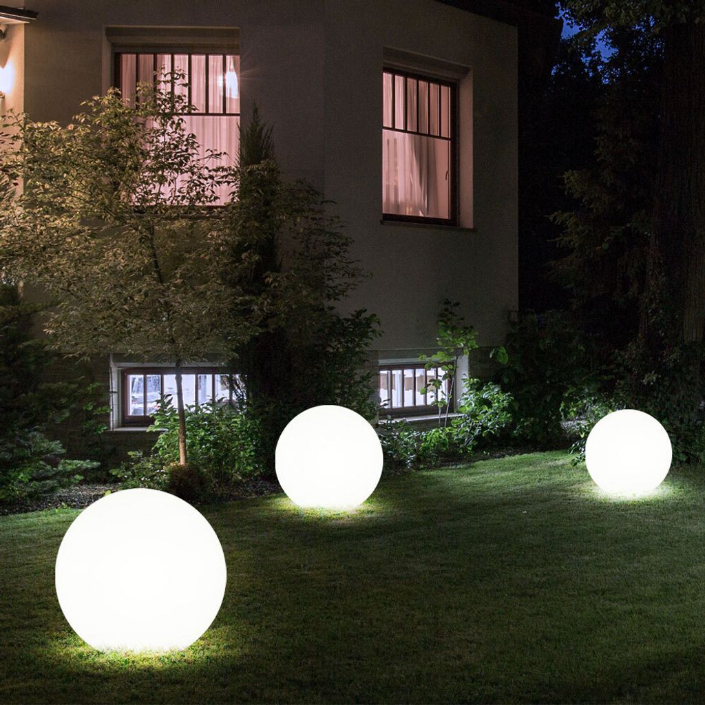 2er LED Solarleuchte, Kugel weiß, H 62 cm Produktbild 14