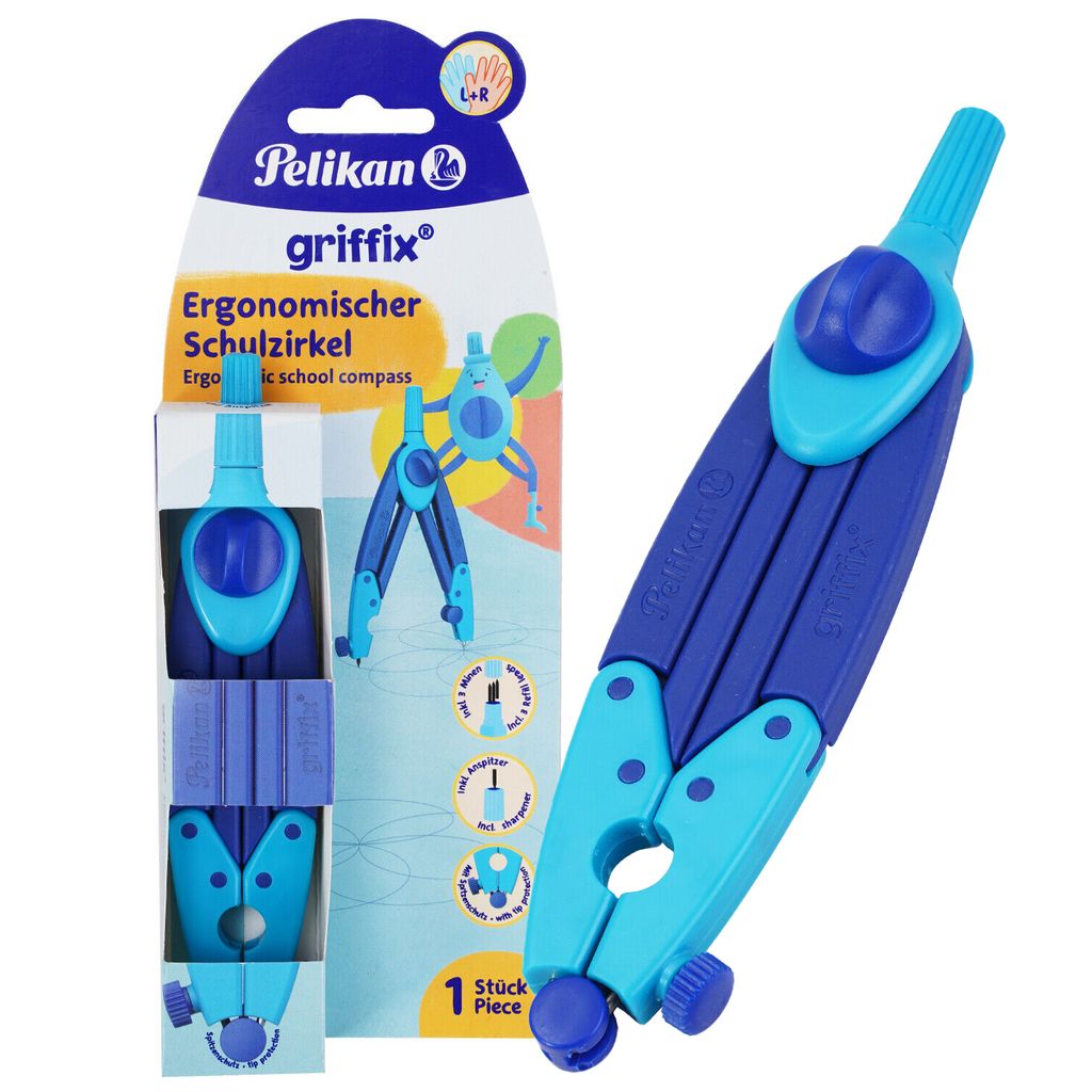 Pelikan griffix Schulzirkel blau auf Blisterkarte Produktbild 