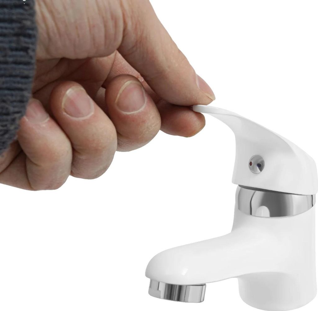 Waschtischarmatur, Messingmaterial, Gesamthöhe 10 cm, Auslauf Länge 9,5 cm, Schlauchlänge 50 cm, Keramikkartusche