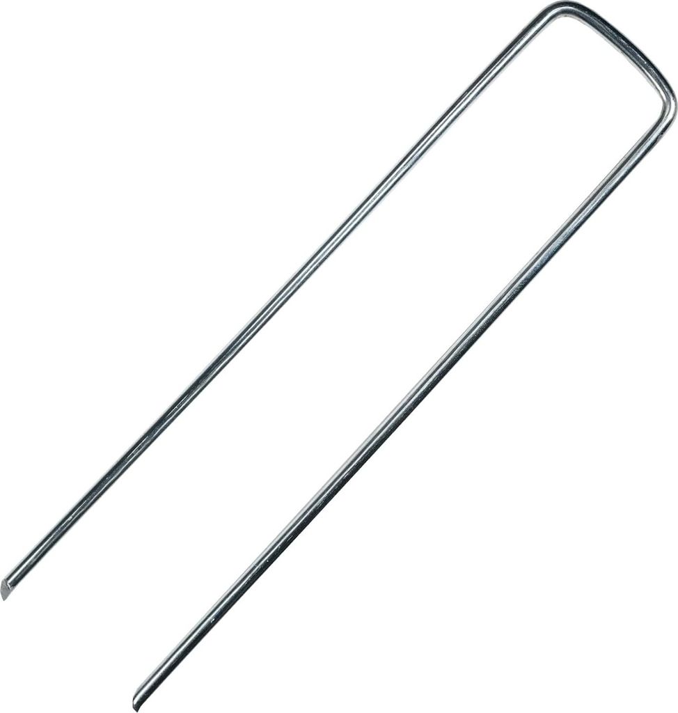 100 rostfreie Erdanker Bodenanker 150 cm lang 3 cm breit 3 mm Ø für Netze, Zelte, Käfige, Tiergehege, Weidezäune, Pflanzenstützen Rankgitter, ...