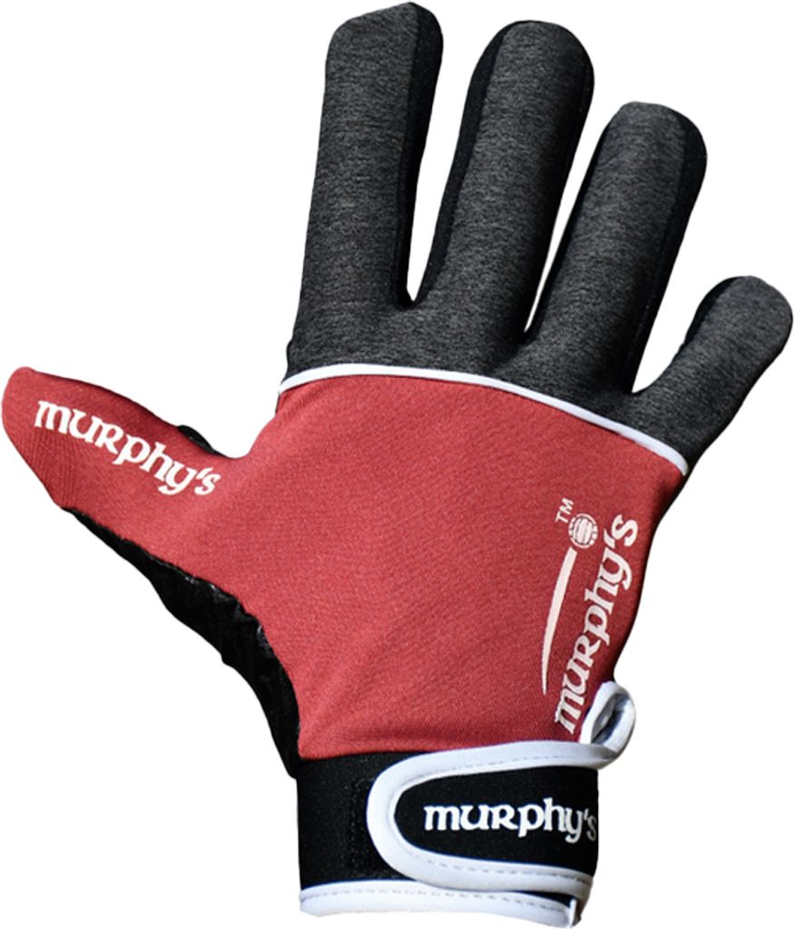 Murphys - Gaelic Football Handschuhe "V2" - Latex RD3420 (S) (Grau/Weinrot/Weiß)
