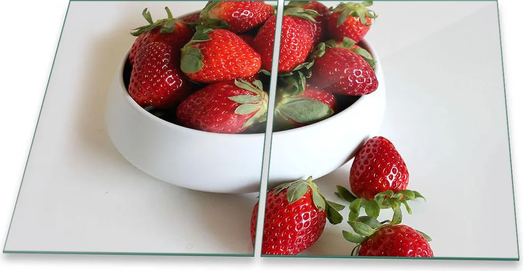 Copripiano Cottura Vetro Frutta Rossa 2 Pezzi 40x52 Idea Regalo
