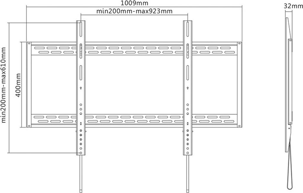 Aisens Wt100f-067 60-100´´ Max 130kg Tv-halterung Schwarz  Produktbild 5
