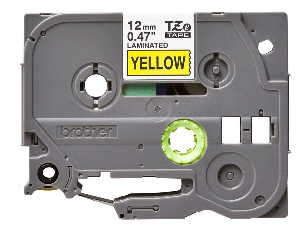 Étiquettes Brother TZE631 Noir sur Jaune, 12mm Image du produit 