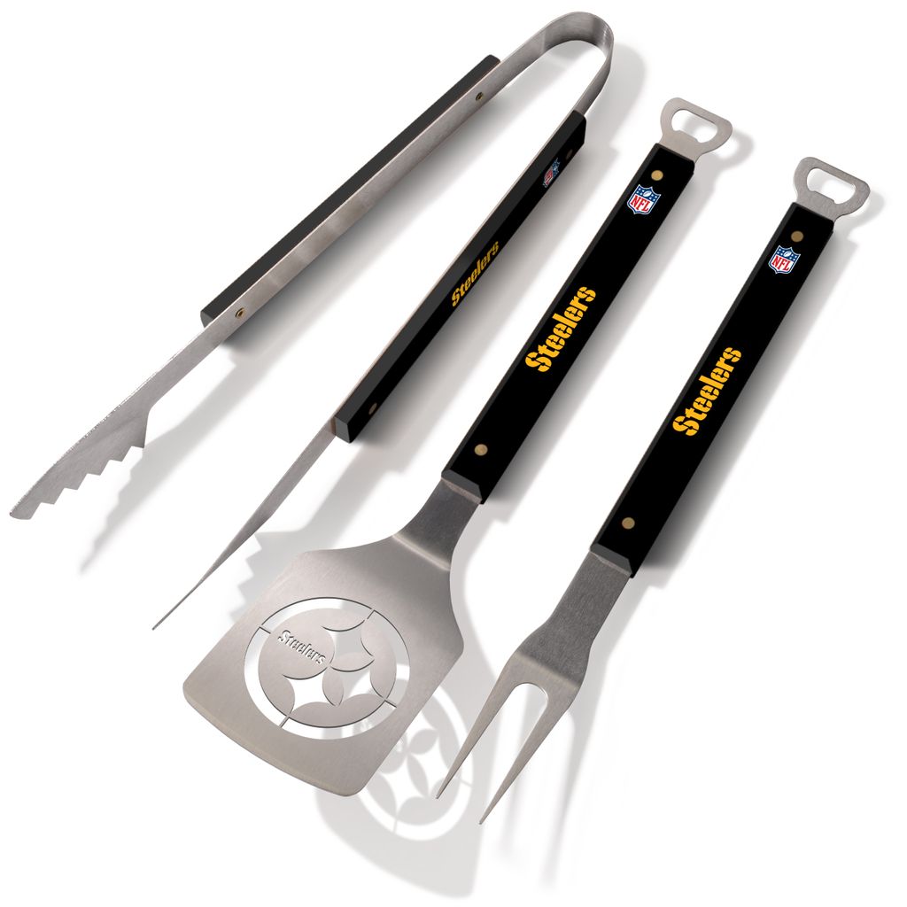 NFL Pittsburgh Steelers Grillbesteck 3teilig Set Spirit Barbecue BBQ Grillzange