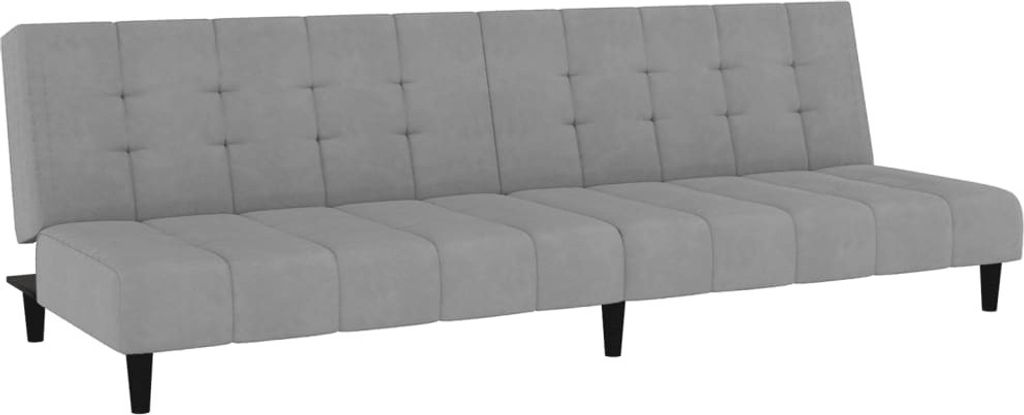 Schlafsofa 2-Sitzer Hellgrau Samt