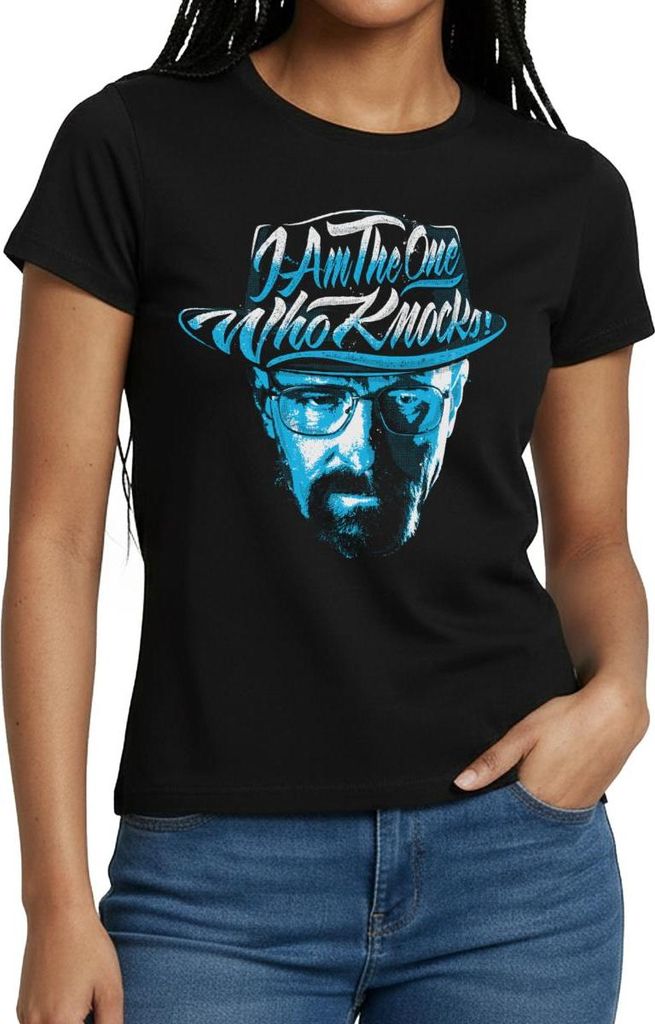 Spreadshirt Breaking Bad I'm The One Who Knocks Hut Frauen T-Shirt, XXL, Schwarz