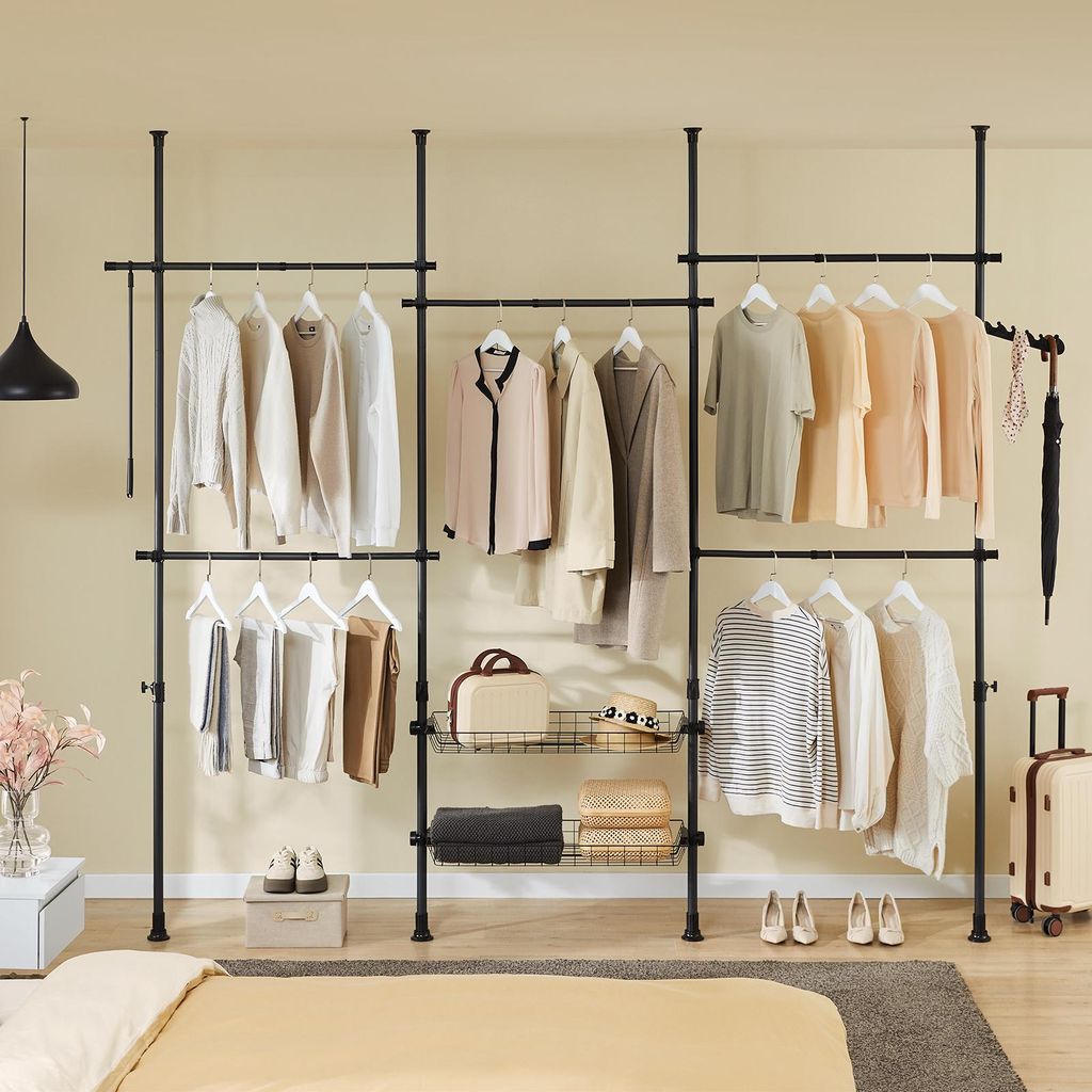 SoBuy Garderobenständer Aufbewahrungsmöbel schwarz modern KLS04-II-SCH