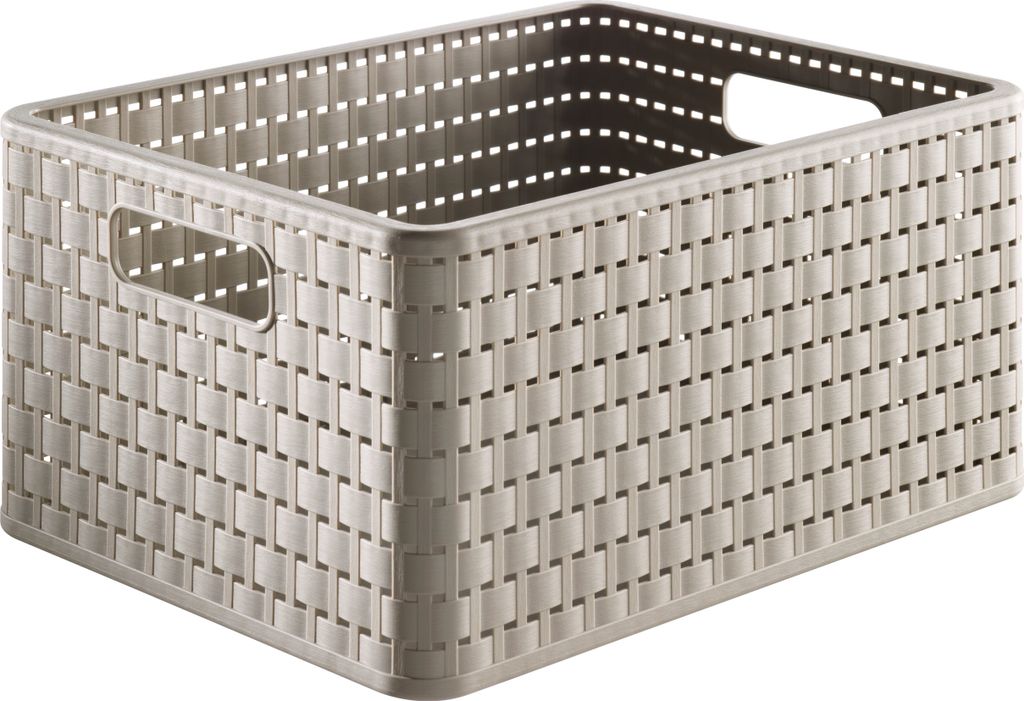 A single storage basket shown from a diagonal angle.