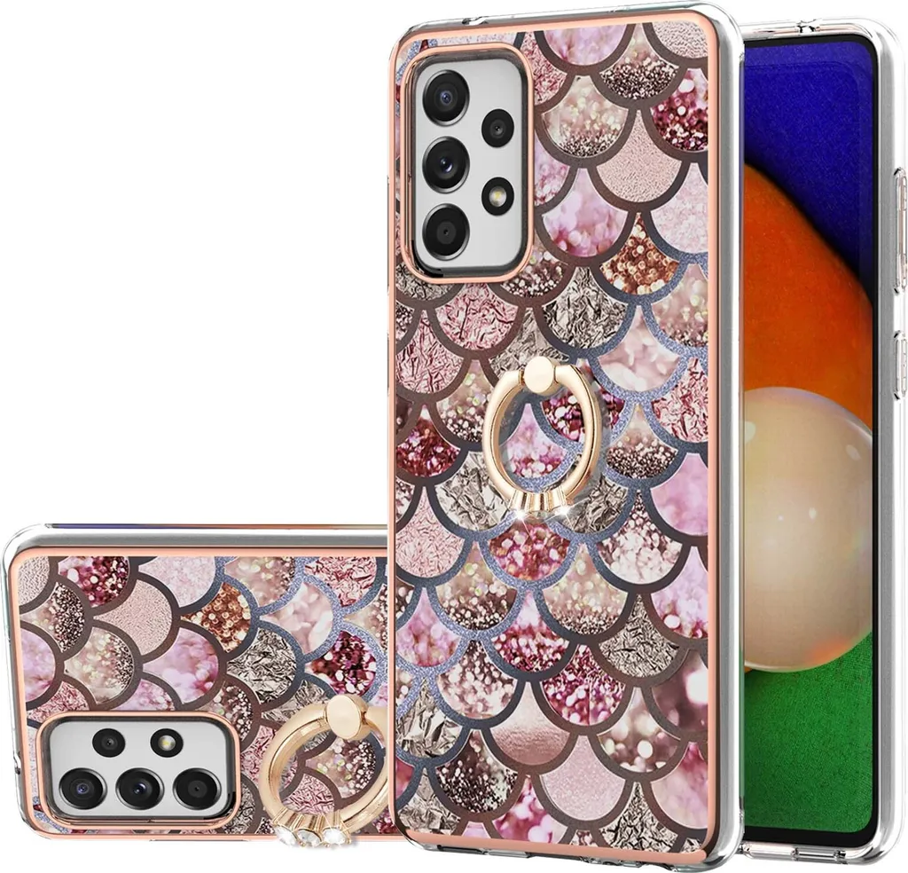 Cover Protettiva Samsung A52s 5G TPU Silicone - Ring Holder Caffè