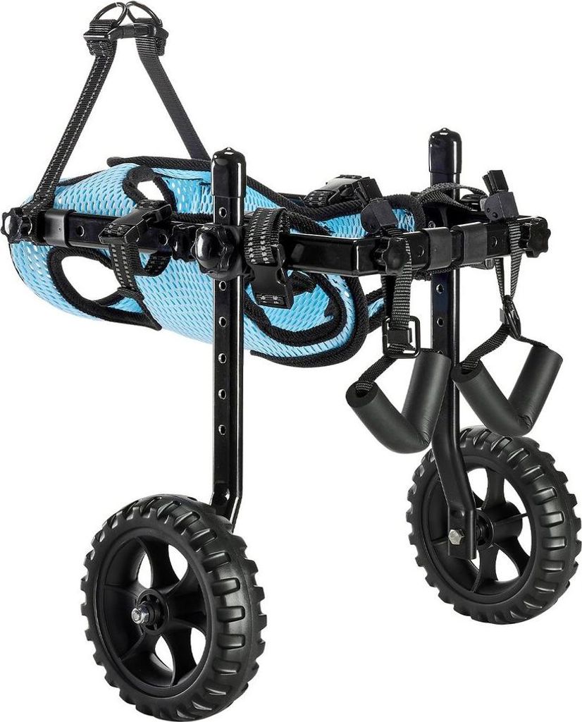 Hundewagen für Hinterbeine, verstellbarer 2-Rad-Rollstuhl für Haustiere, leichter Hundewagen mit stoßdämpfenden Rädern, Mobilitätsunterstüt...