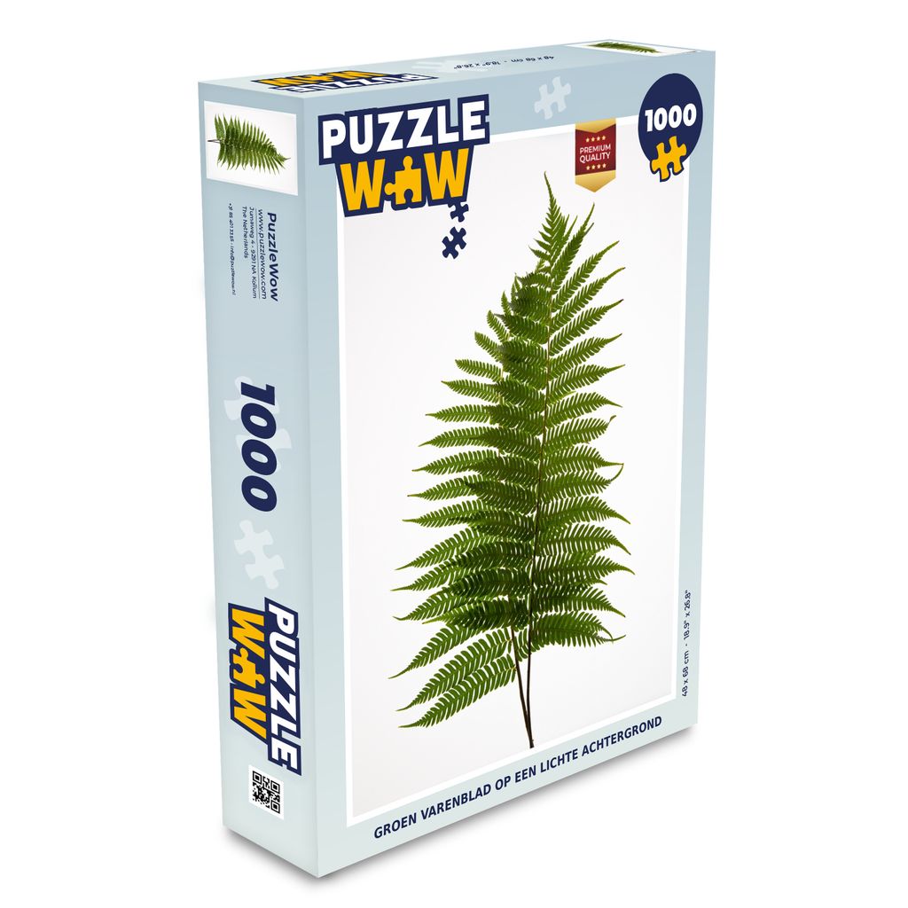 MuchoWow Puzzle 1000 Teile Grüne Farnblätter auf hellem Hintergrund - Spielzeug - Alt und Jung - Spiele - Puzzeln