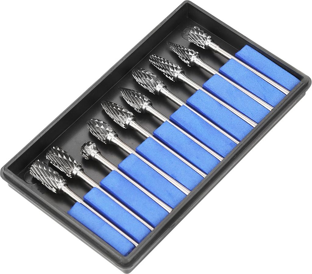 10-teiliges Set aus Fräsern aus Wolframkarbidstahl (3 x 6 mm) für die Metallbearbeitung