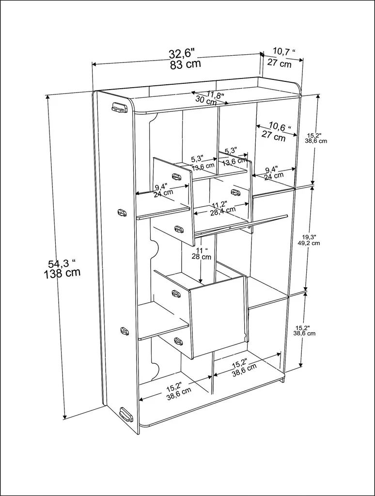 Bibliothèque Pana chêne 83 cm : gagnez de la place avec style et solidité - 6