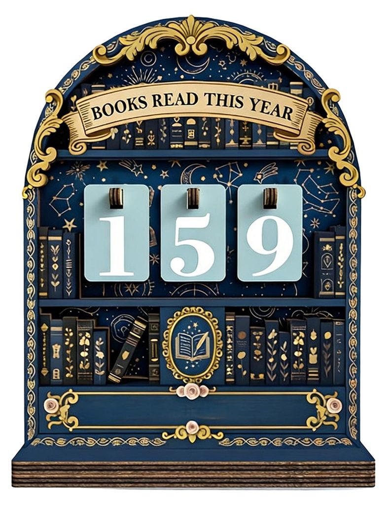 Lesezähler aus Holz – ideal für Bücherregal, Heimbibliothek oder Bücherliebhaber. Perfekt als Geschenk für Bibliothekare, Leseratten und Leh...