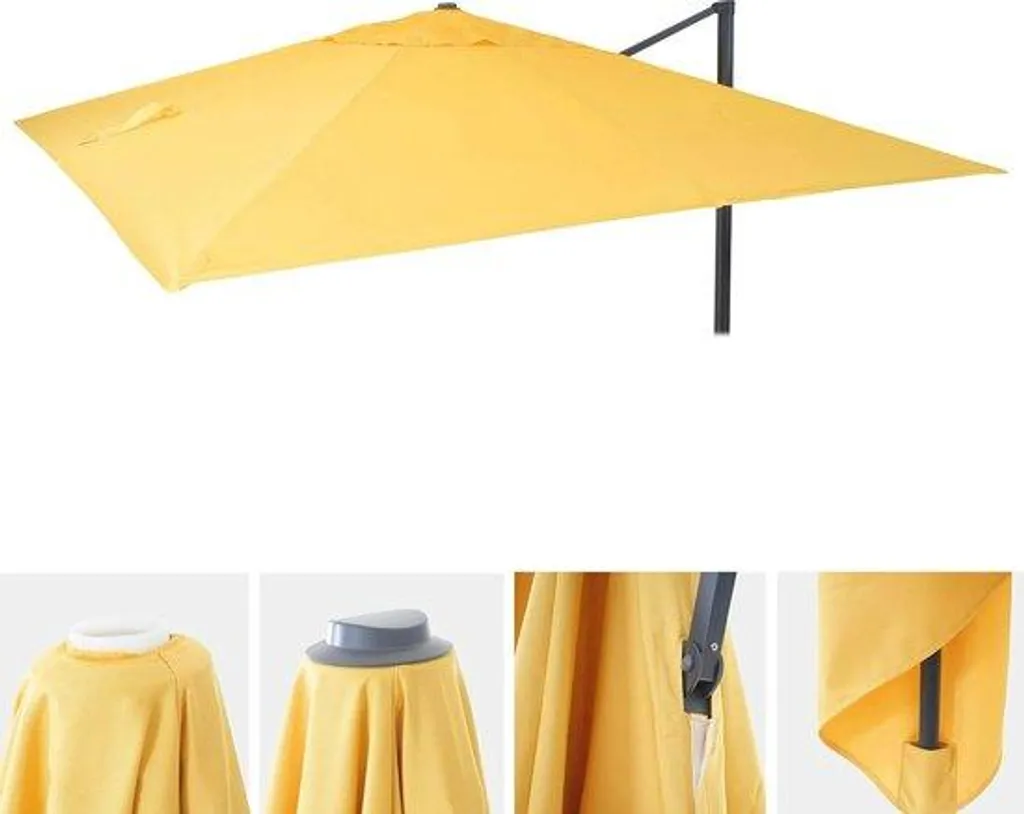 Housse de protection imperméable jaune pour parasol carré 3x3m luxe