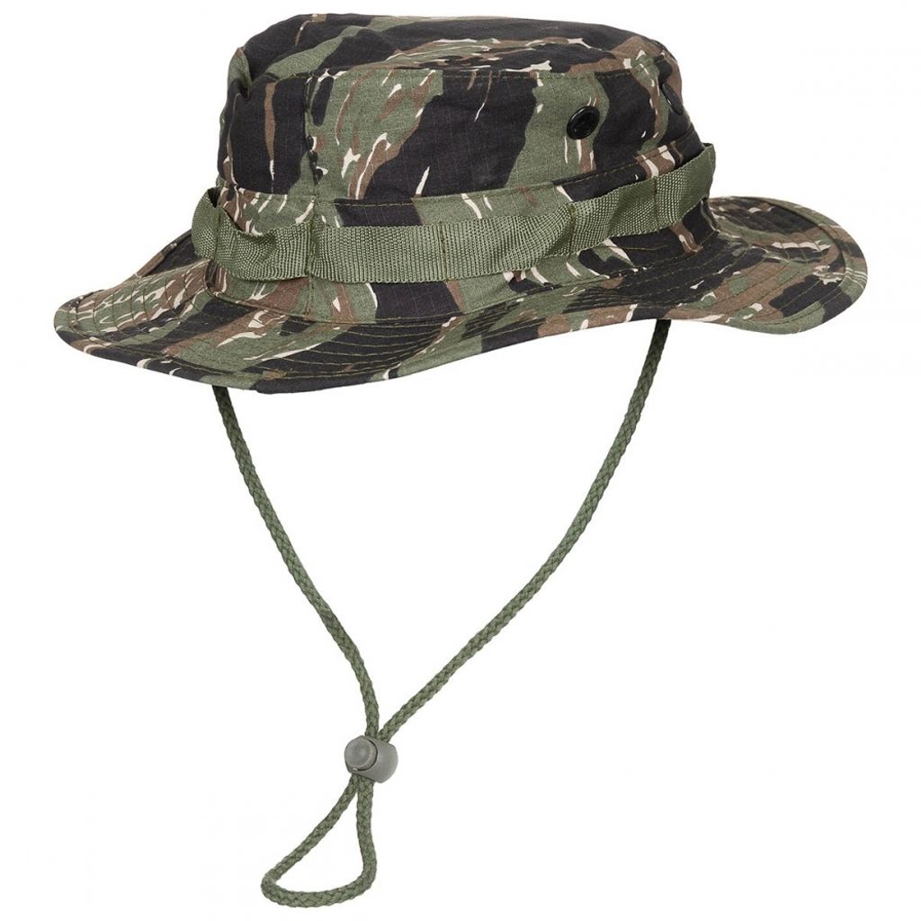MFH US GI Buschhut Kinnband Boonie Rip Stop tiger stripe Produktbild 