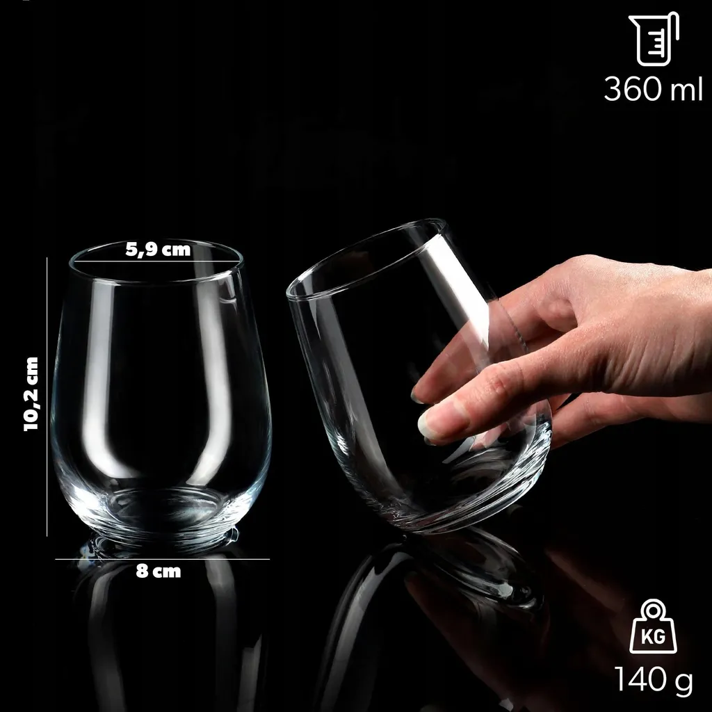 Set 6 Bicchieri Design Marrone 360 ml FCM | Bicchiere Acqua e Succhi - 3