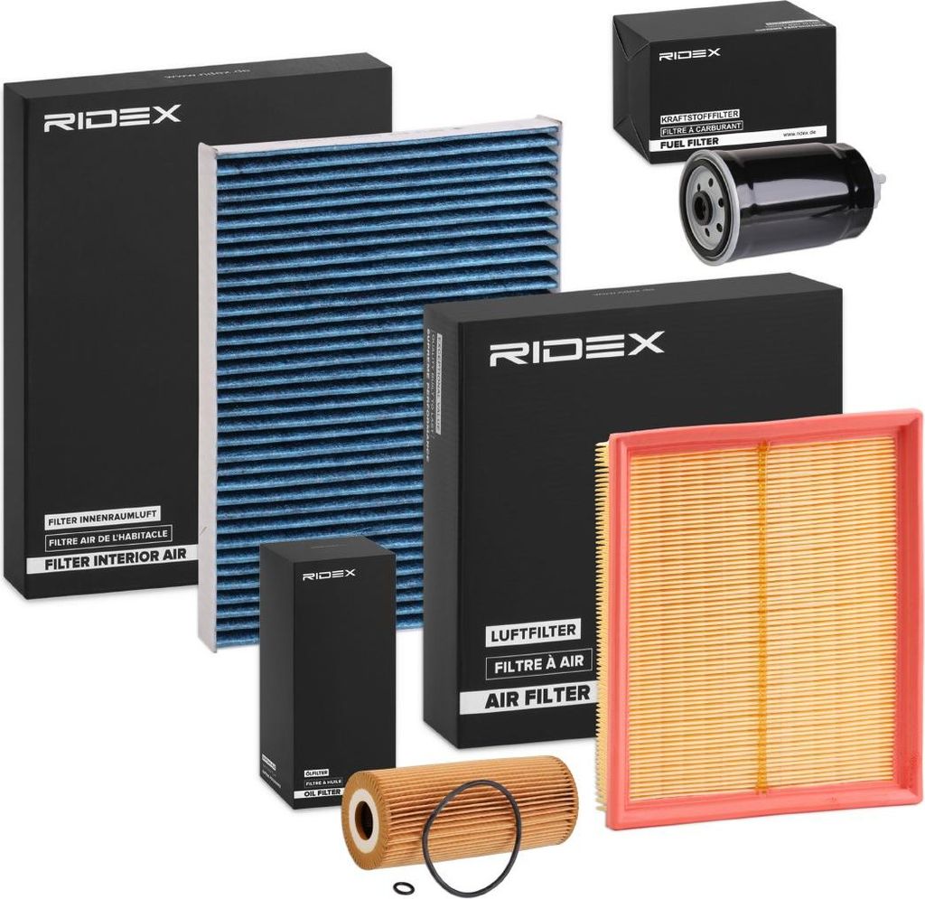 RIDEX Filterset Inspektionspaket Filtersatz für VW PASSAT Variant (3B6) PASSAT Variant (3B5) PASSAT (3B3) für SKODA SUPERB (3U4) für SEAT Inca (...