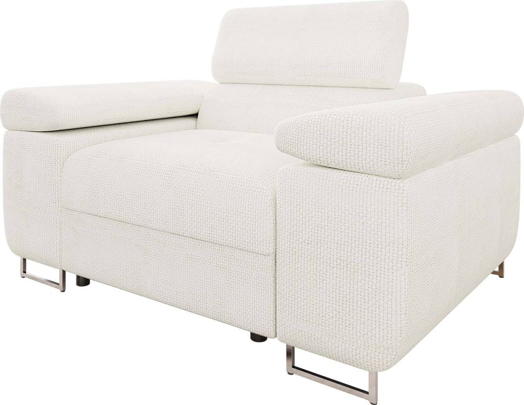 MIRJAN24 Sessel Torezio, Polstersessel mit Einstellbare Kopfstützen, Wohnzimmer, 134x102x70-90 cm (Farbe: Flow 06)