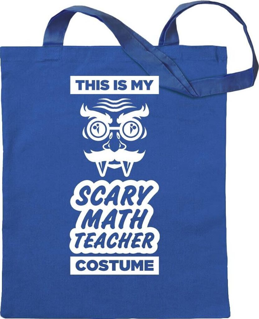 Kiwistar - Baumwolltasche - royalblau - scary math teacher costume - Tragetasche Stoffbeutel Umhängetasche langer Henkel