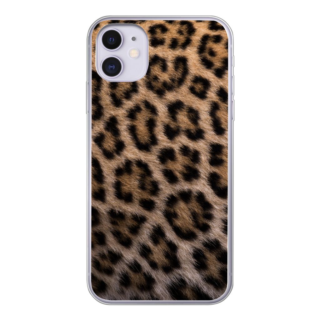 MuchoWow Handyhülle Schutzhülle Hülle für iPhone 11 Panther Druck Silikon Softcase Handy Hülle - Handytasche