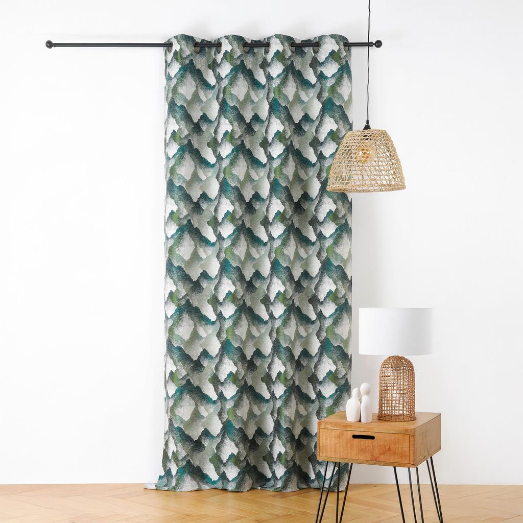 Ösenvorhang Jacquard mit Mineralmuster