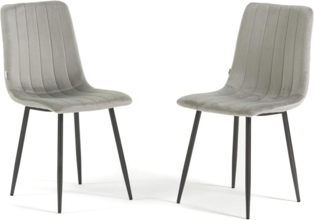 2er-Set Innenstühle aus Samt mit dunkelgrauen Metallbeinen – elegant, bequem und modern im Design, ideal für Küche, Esszimmer, Schlafzimmer, B...