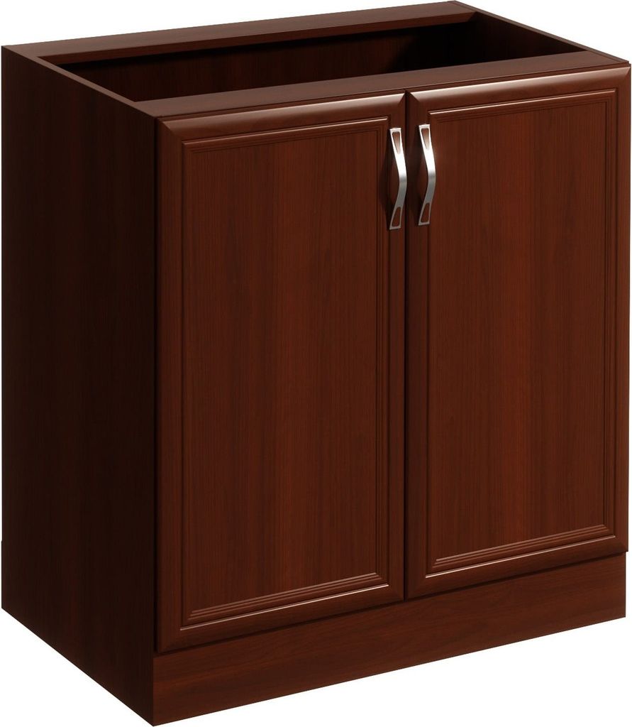 Küchenunterschrank 80 cm ohne Arbeitsplatte Küchenmöbel mit 2 Türen, Sycylia Milano D80 Milano/Walnuss