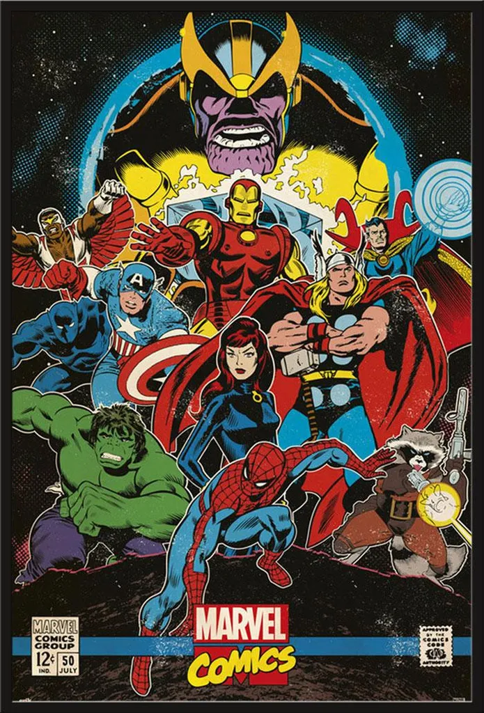 Affiche Marvel Comics avec Cadre Shinsuke Maxi Noir en Plexiglas 61x91