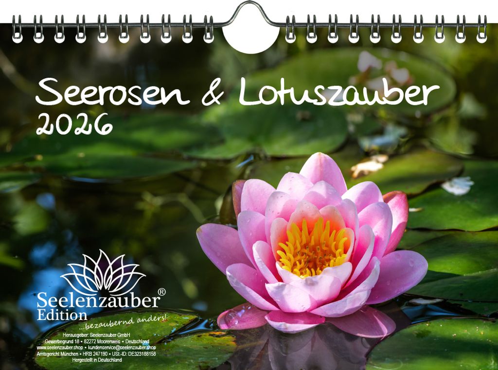 Seerosen und Lotuszauber DIN A5 Kalender für 2026 Blumen und Blüten - Seelenzauber