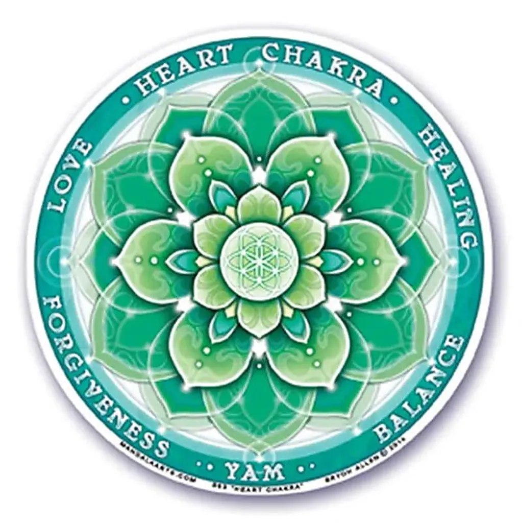 Sticker Vitrail Anahata 10,5 cm - Décoration zen pour fenêtre lot de 4