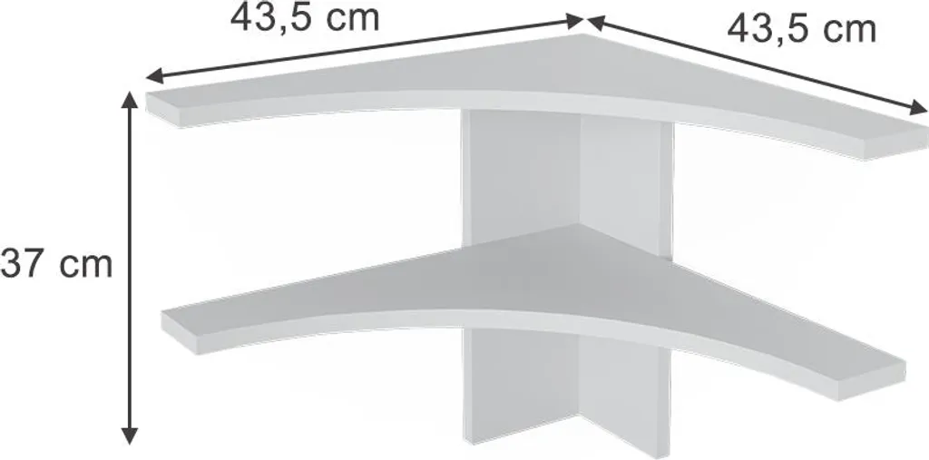 Étagère d'angle design blanc mat Vicco Roman, format compact 43,5 cm
