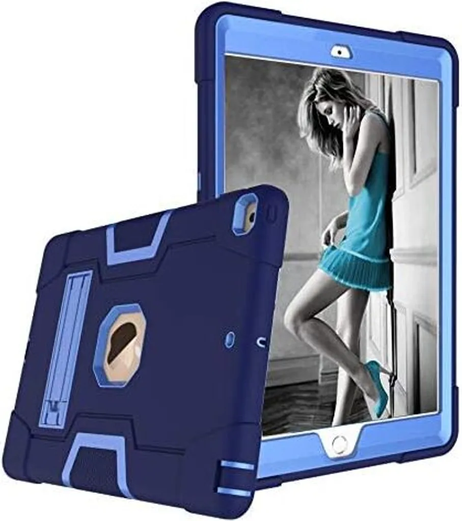 Coque iPad 9.7 pouces blindée bleue avec béquille de support intégrée - 3