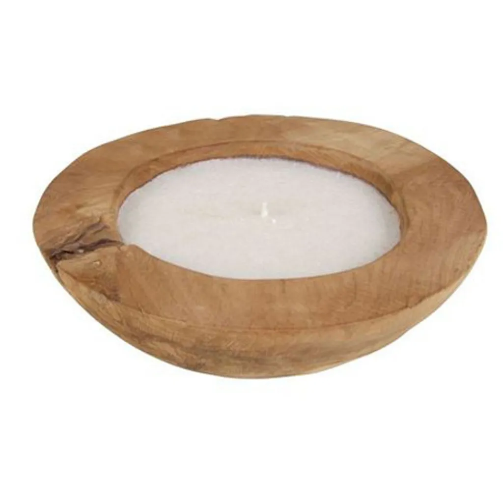 Coupe à bougies en teck 30cm x 7,5cm photophore unique en bois de racine