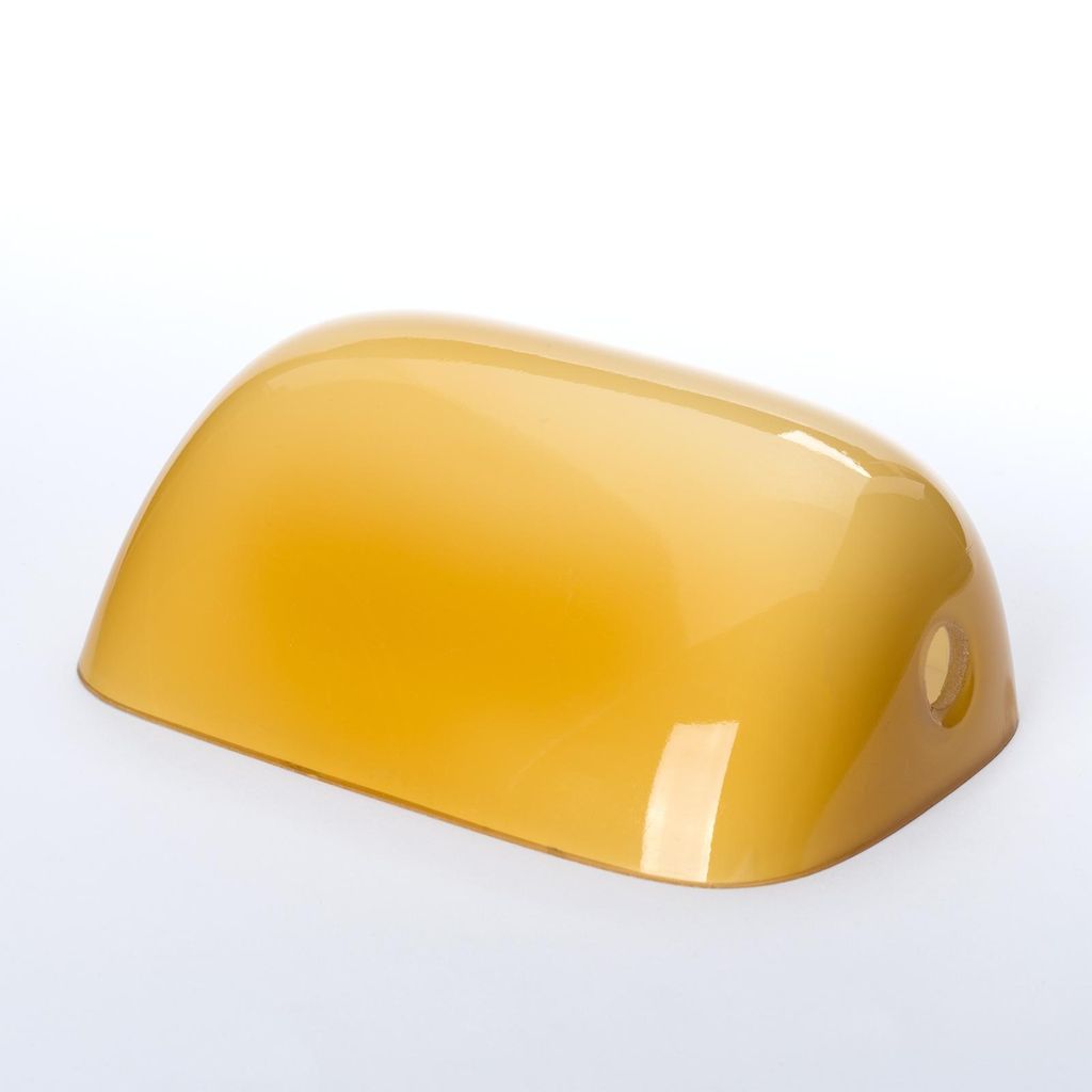 Kleines Bankers Ersatzglas Glas Lampe Leuchte Bankerslampe Lampenglas, Tischlampe, 150x90x60mm, Champagne Gelb