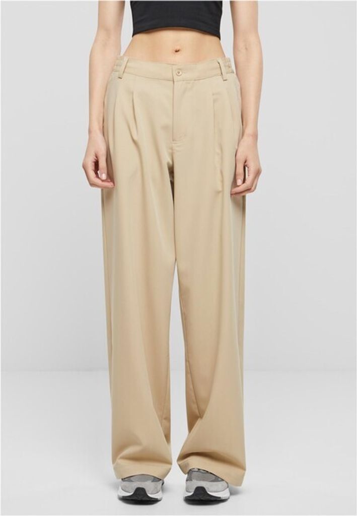 Urban Classics - Damen Ultra Wide Pleat-Front Hose - WETSAND - W26