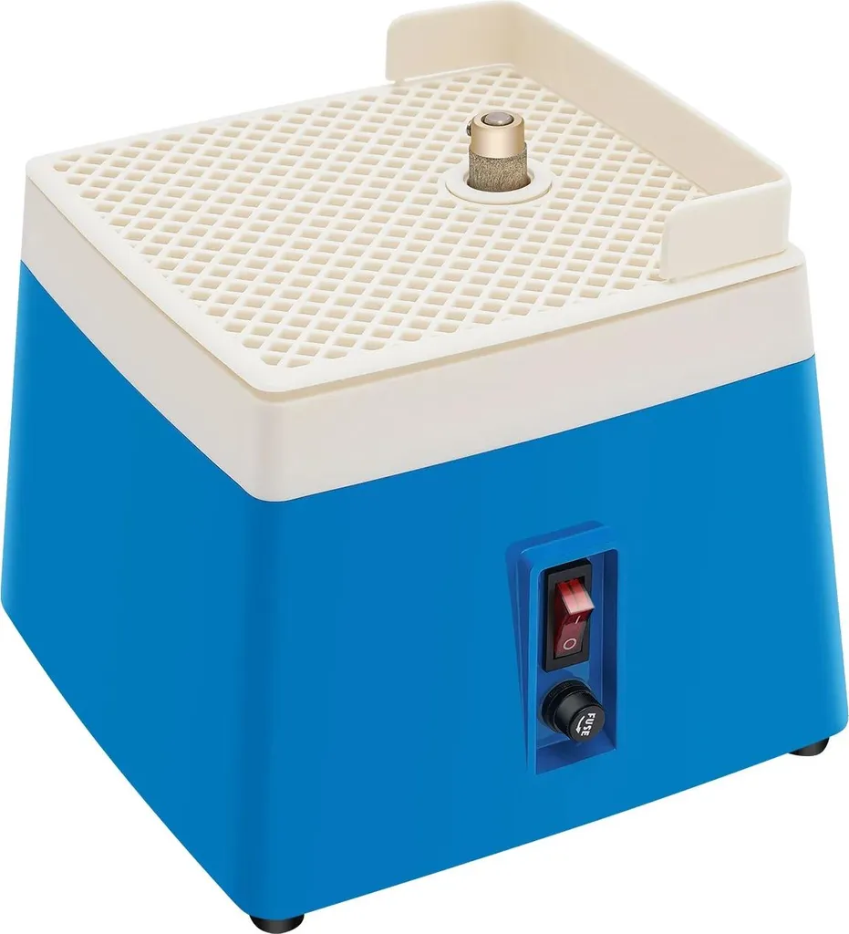 Mini-ponceuse de précision bleue, idéale pour travaux de détail minutieux