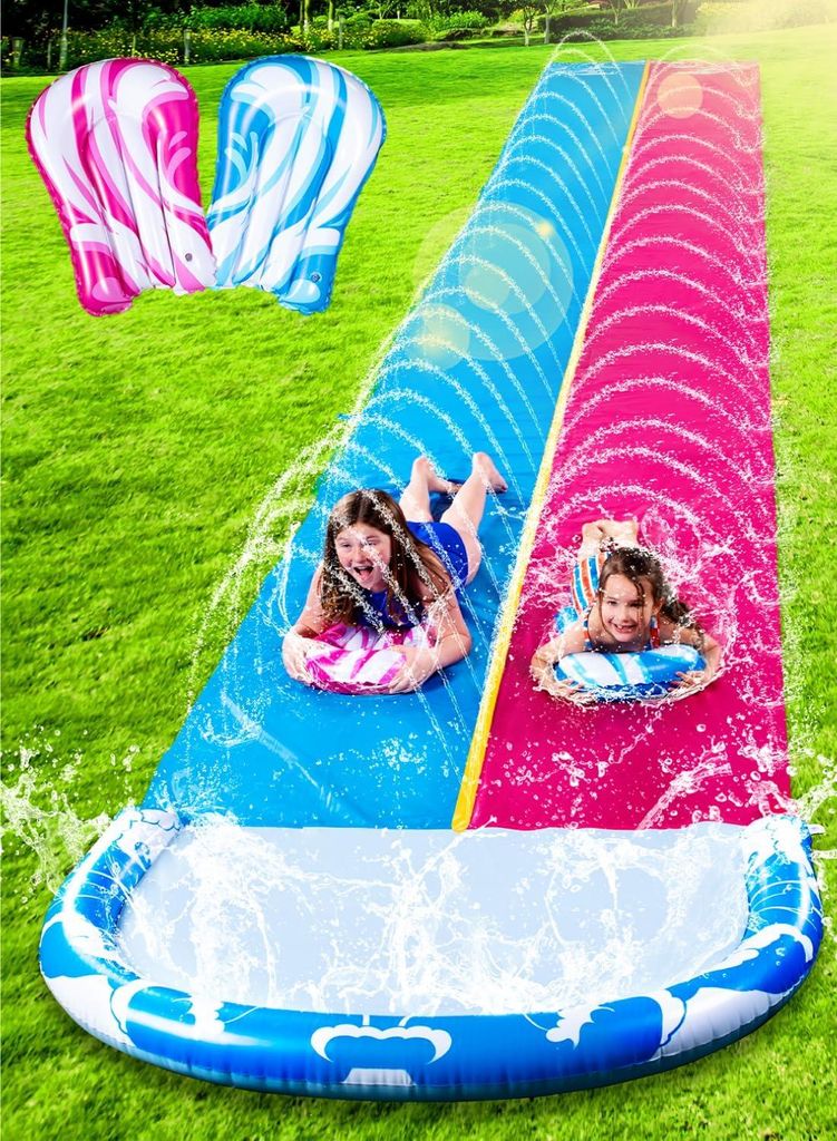 Doppelter Wasserrutsche 686cm Heavy Duty mit Sprenger und Produktbild 