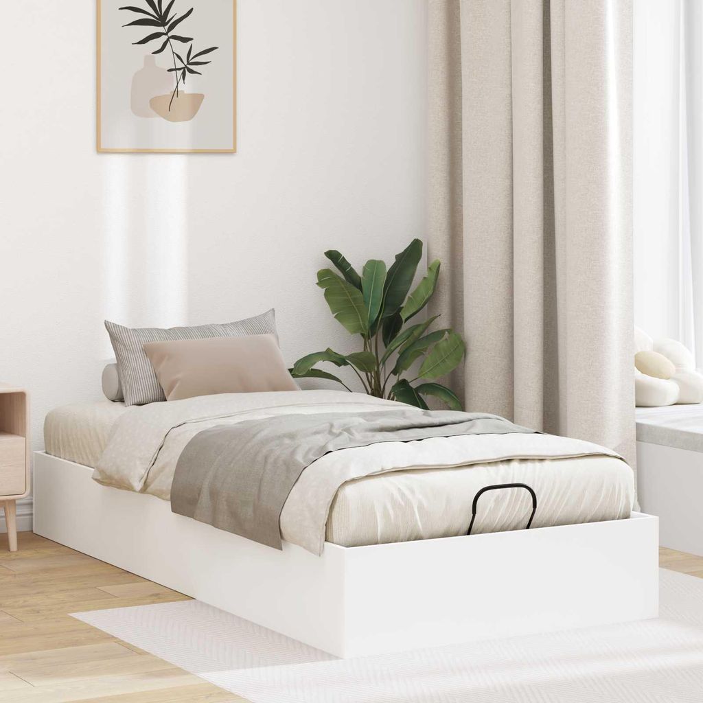Maison Exclusive - Ottoman Bettgestell Weiß 75,5 x 190 cm Holzwerkstoff