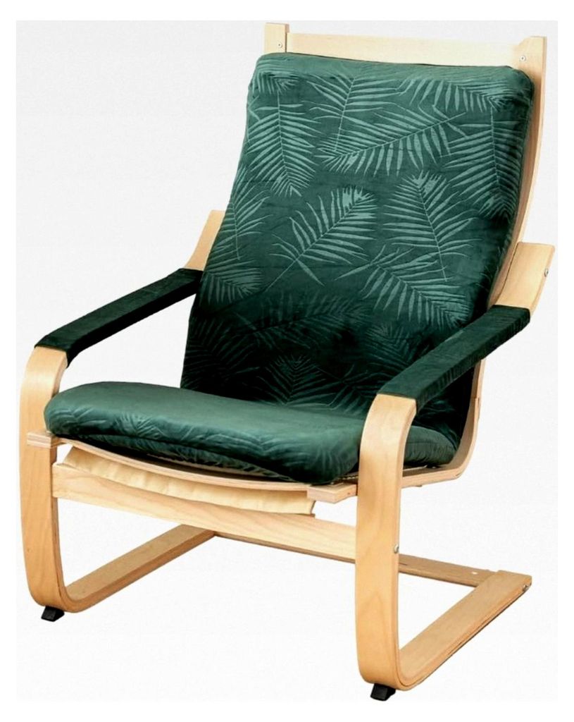 Schwingsessel Bezug Grün mit Palmenblättern - Überzug für Relaxsessel - Schutzhülle für Ruhesessel - 100 - Elastisch und Schmutzabweisend