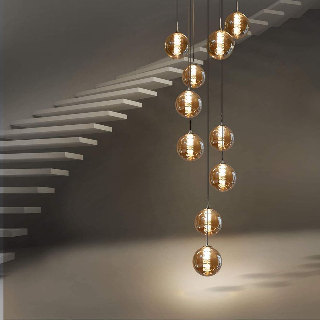 ZMH lampa wisząca stół jadalny 10 płomieni bursztynowa Zdjęcie produktu 